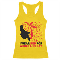 I Wear Red For World AIDS Day Racerback Tank Top HIV Awareness Dragonfly Support Gift - Wonder Print Shop