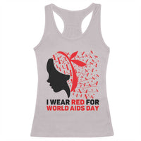 I Wear Red For World AIDS Day Racerback Tank Top HIV Awareness Dragonfly Support Gift - Wonder Print Shop