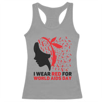 I Wear Red For World AIDS Day Racerback Tank Top HIV Awareness Dragonfly Support Gift - Wonder Print Shop