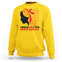 I Wear Red For World AIDS Day Sweatshirt HIV Awareness Dragonfly Support Gift - Wonder Print Shop