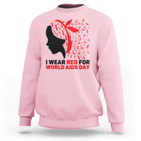 I Wear Red For World AIDS Day Sweatshirt HIV Awareness Dragonfly Support Gift - Wonder Print Shop