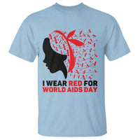 I Wear Red For World AIDS Day T Shirt HIV Awareness Dragonfly Support Gift - Wonder Print Shop