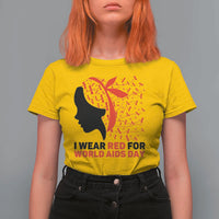 I Wear Red For World AIDS Day T Shirt For Women HIV Awareness Dragonfly Support Gift - Wonder Print Shop