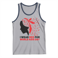 I Wear Red For World AIDS Day Tank Top HIV Awareness Dragonfly Support Gift - Wonder Print Shop