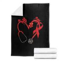 Healthcare Hero HIV Awareness Throw Blanket Red Ribbon Support Gift - Wonder Print Shop