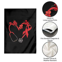 Healthcare Hero HIV Awareness Garden Flag Red Ribbon Support Gift - Wonder Print Shop