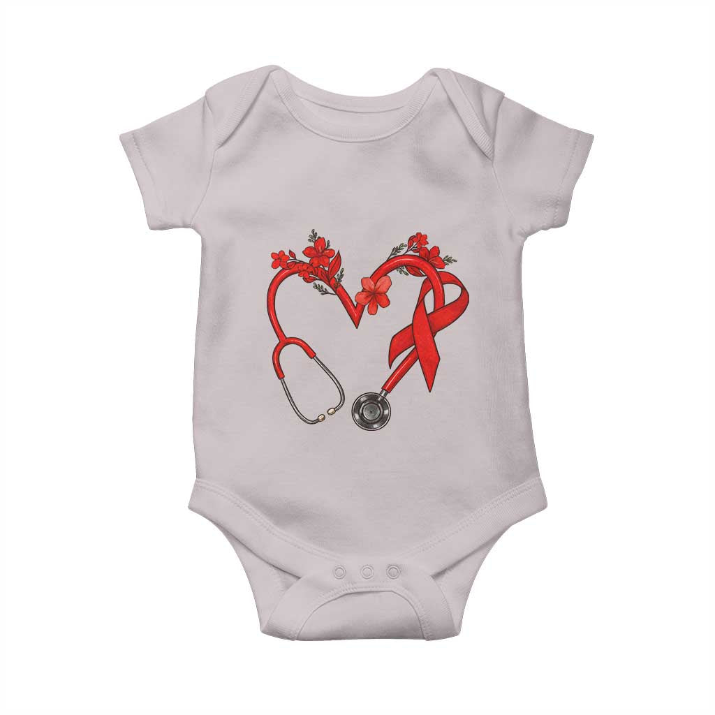 Healthcare Hero HIV Awareness Baby Onesie Red Ribbon Support Gift - Wonder Print Shop