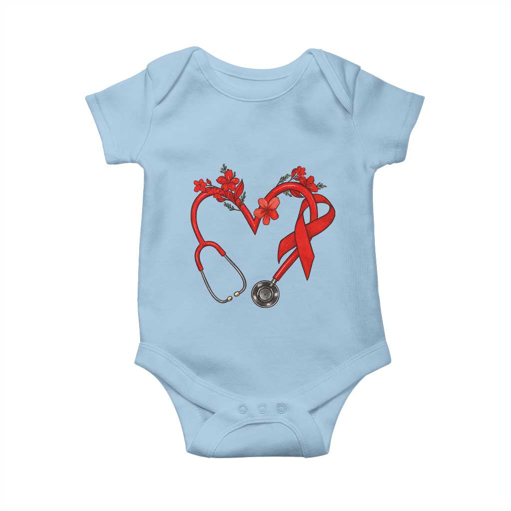 Healthcare Hero HIV Awareness Baby Onesie Red Ribbon Support Gift - Wonder Print Shop
