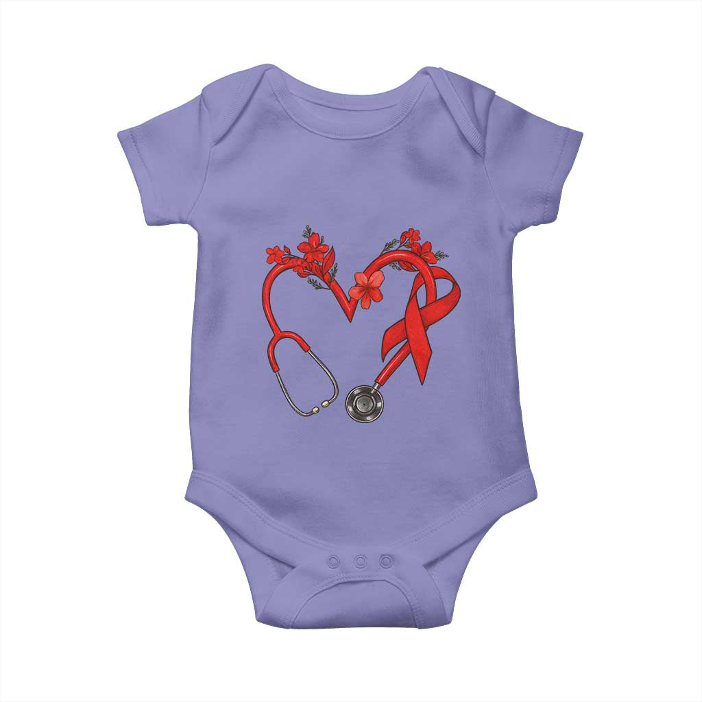 Healthcare Hero HIV Awareness Baby Onesie Red Ribbon Support Gift - Wonder Print Shop