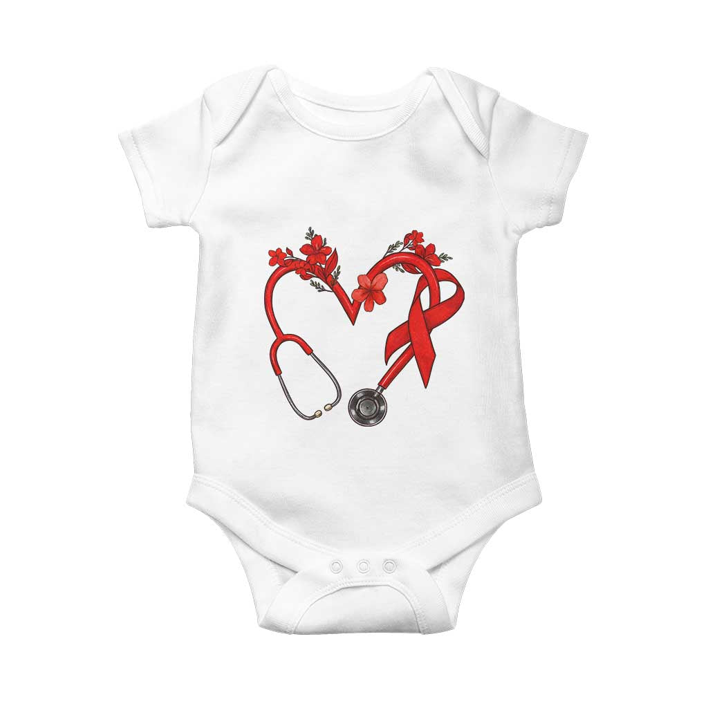 Healthcare Hero HIV Awareness Baby Onesie Red Ribbon Support Gift - Wonder Print Shop