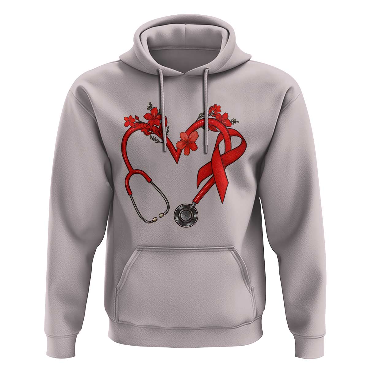 Healthcare Hero HIV Awareness Hoodie Red Ribbon Support Gift - Wonder Print Shop