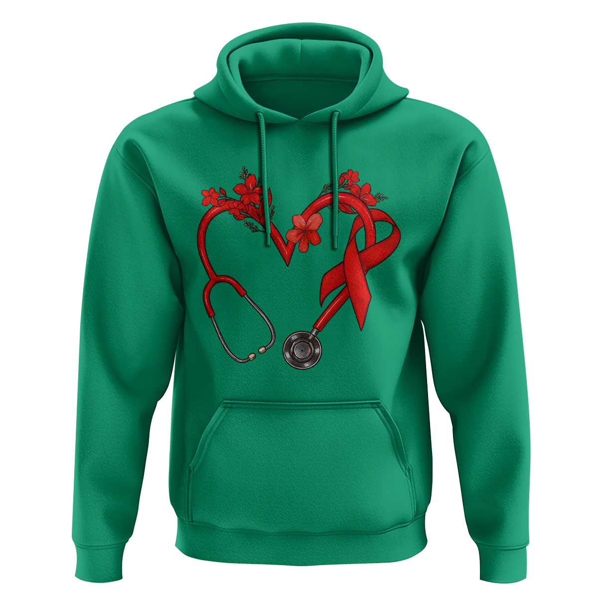 Healthcare Hero HIV Awareness Hoodie Red Ribbon Support Gift - Wonder Print Shop
