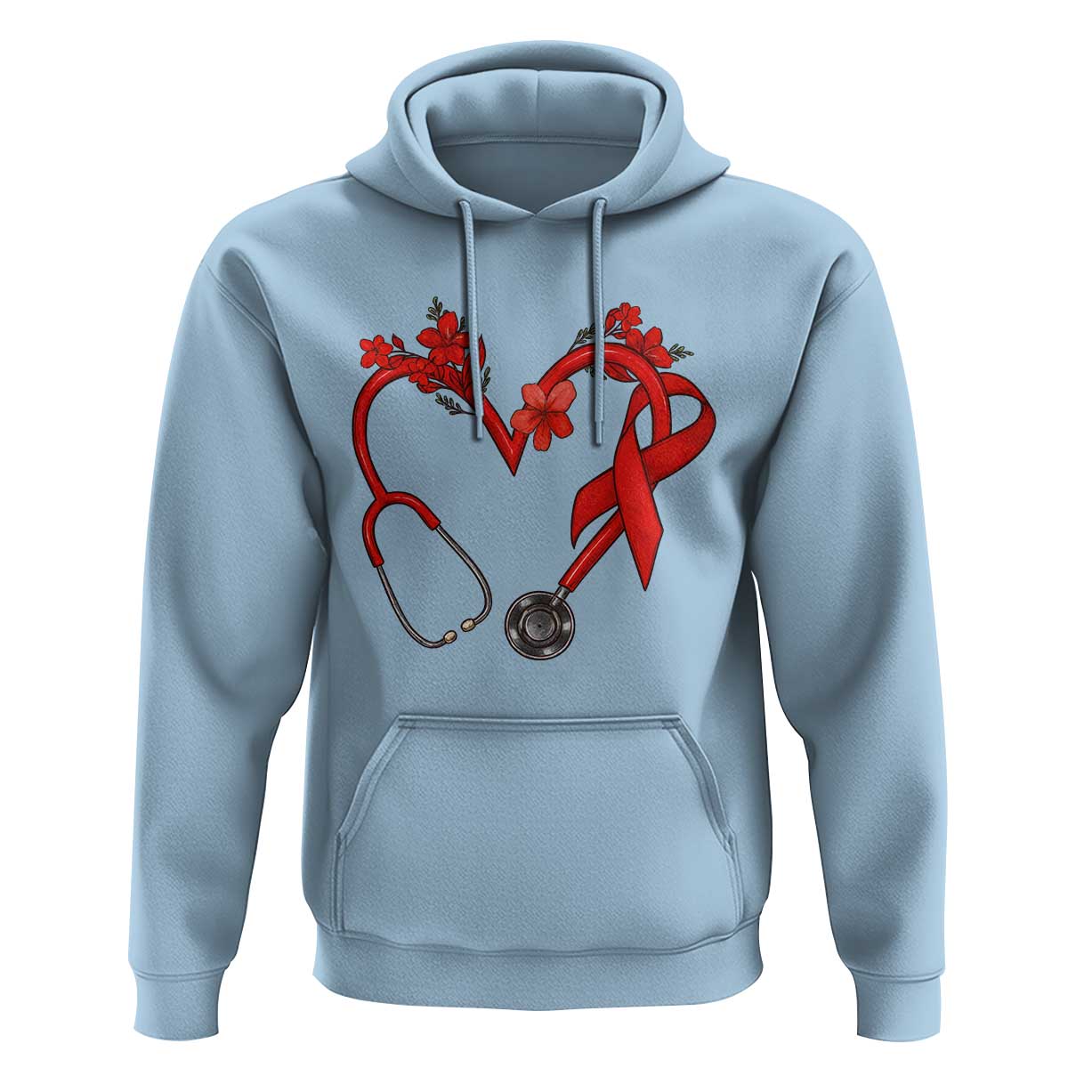 Healthcare Hero HIV Awareness Hoodie Red Ribbon Support Gift - Wonder Print Shop
