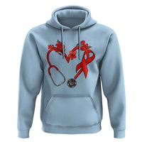 Healthcare Hero HIV Awareness Hoodie Red Ribbon Support Gift - Wonder Print Shop
