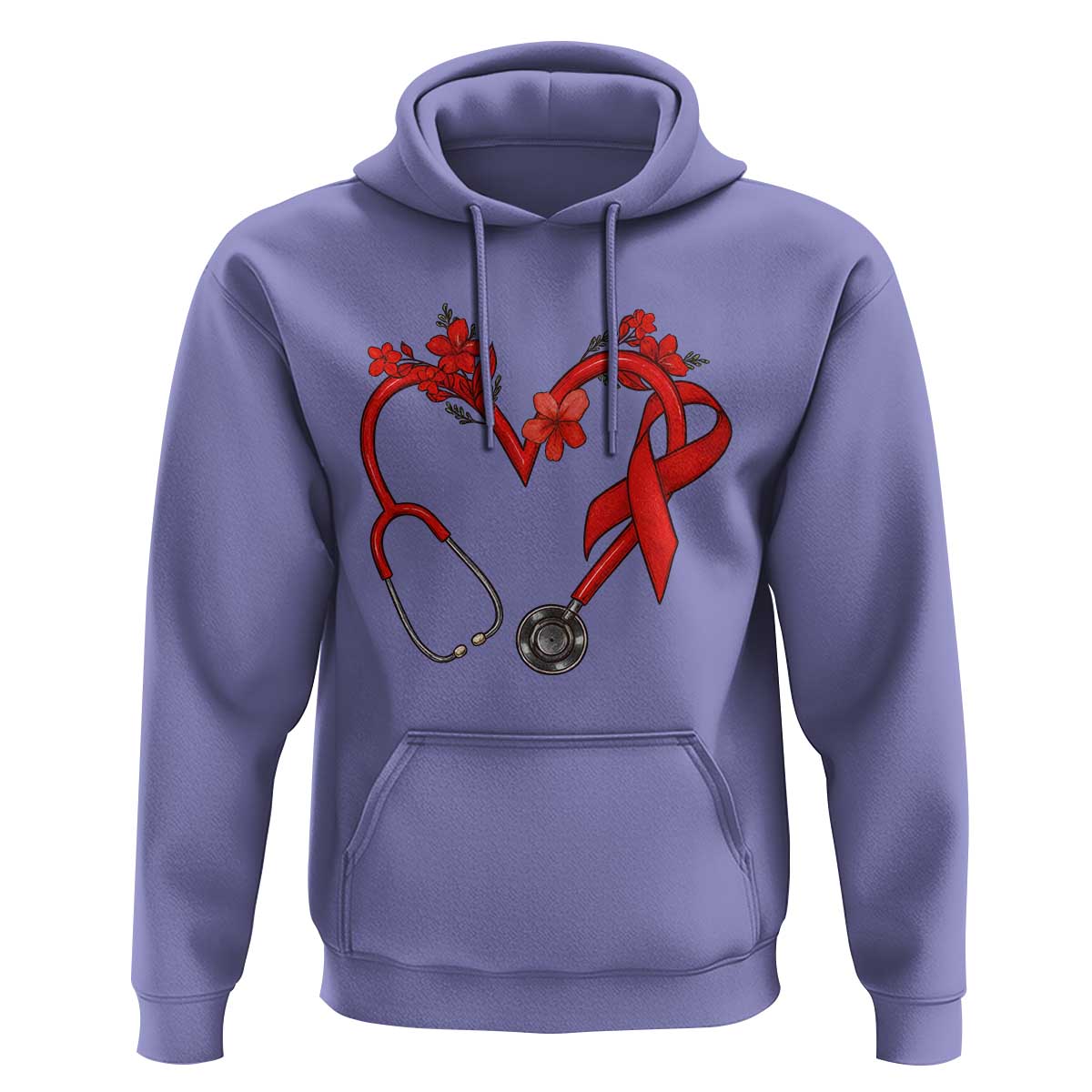 Healthcare Hero HIV Awareness Hoodie Red Ribbon Support Gift - Wonder Print Shop