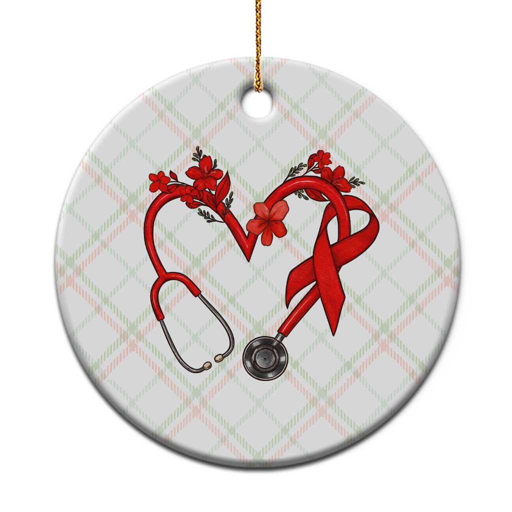 Healthcare Hero HIV Awareness Ceramic Ornament Red Ribbon Support Gift - Wonder Print Shop