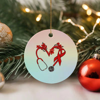 Healthcare Hero HIV Awareness Ceramic Ornament Red Ribbon Support Gift - Wonder Print Shop
