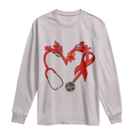 Healthcare Hero HIV Awareness Long Sleeve Shirt Red Ribbon Support Gift - Wonder Print Shop