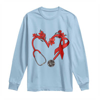 Healthcare Hero HIV Awareness Long Sleeve Shirt Red Ribbon Support Gift - Wonder Print Shop
