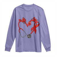 Healthcare Hero HIV Awareness Long Sleeve Shirt Red Ribbon Support Gift - Wonder Print Shop