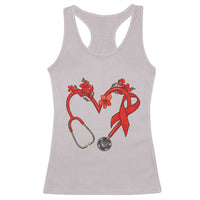 Healthcare Hero HIV Awareness Racerback Tank Top Red Ribbon Support Gift - Wonder Print Shop