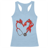 Healthcare Hero HIV Awareness Racerback Tank Top Red Ribbon Support Gift - Wonder Print Shop