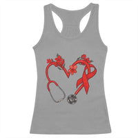 Healthcare Hero HIV Awareness Racerback Tank Top Red Ribbon Support Gift - Wonder Print Shop