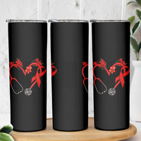 Healthcare Hero HIV Awareness Skinny Tumbler Red Ribbon Support Gift - Wonder Print Shop