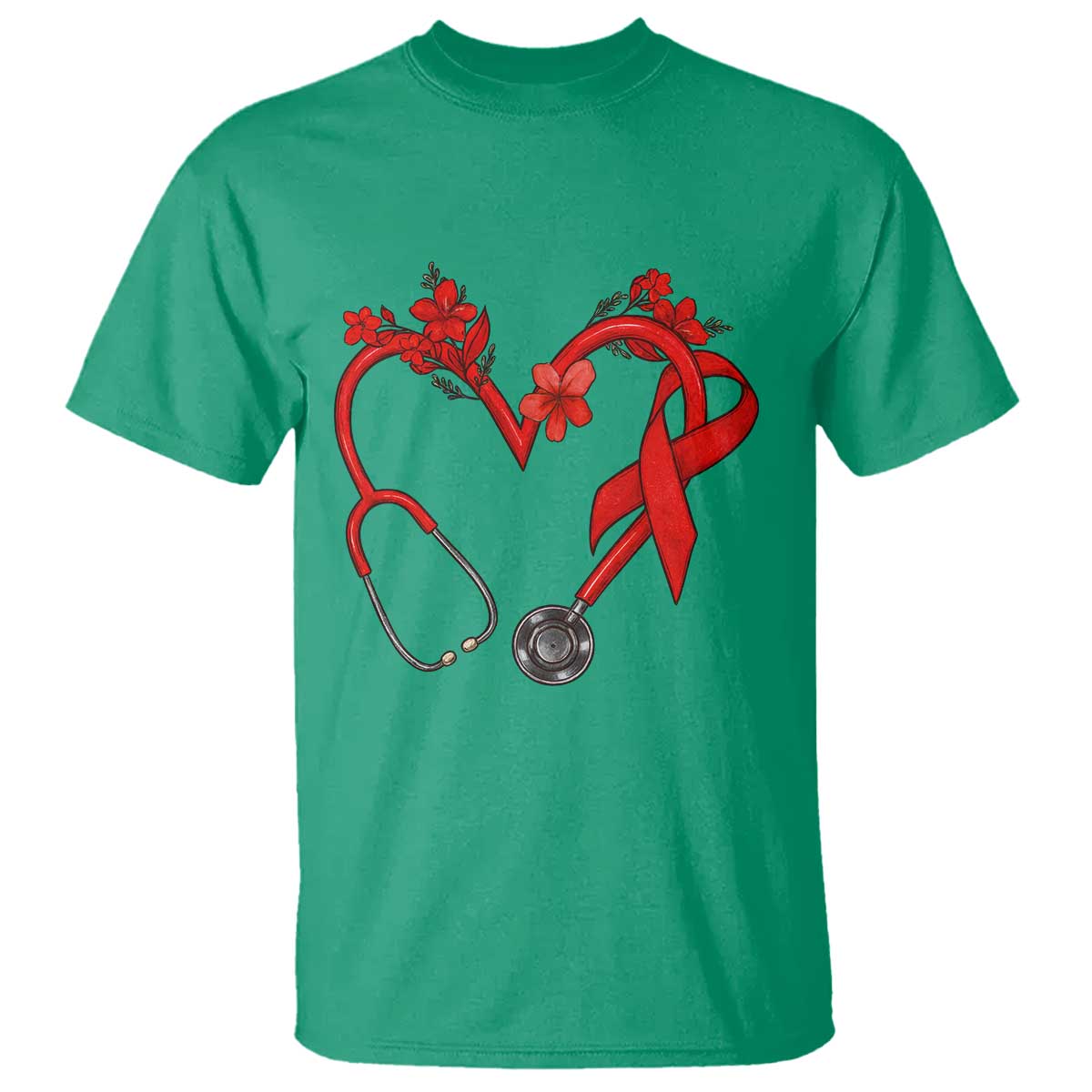 Healthcare Hero HIV Awareness T Shirt Red Ribbon Support Gift - Wonder Print Shop