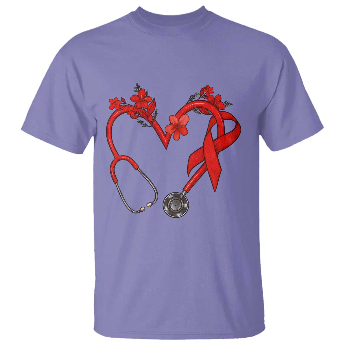 Healthcare Hero HIV Awareness T Shirt Red Ribbon Support Gift - Wonder Print Shop