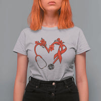 Healthcare Hero HIV Awareness T Shirt For Women Red Ribbon Support Gift - Wonder Print Shop