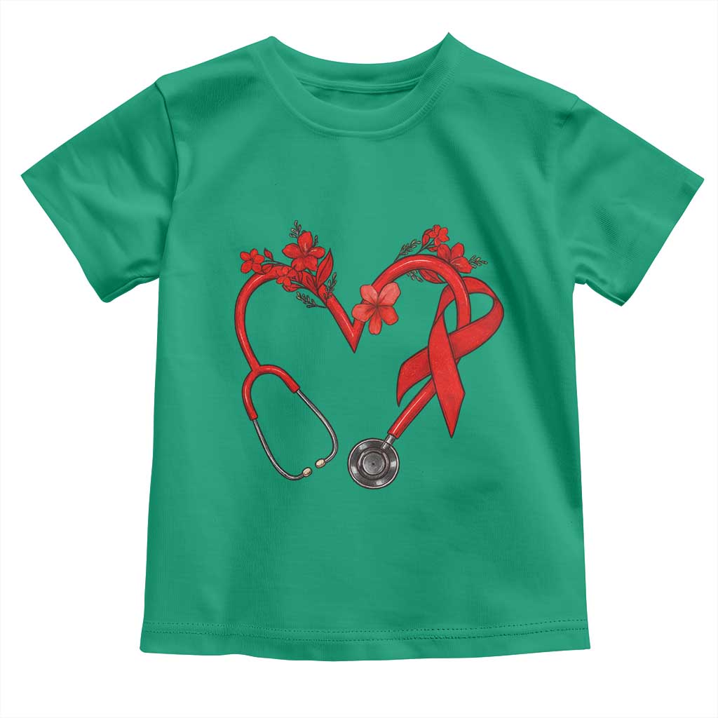 Healthcare Hero HIV Awareness Toddler T Shirt Red Ribbon Support Gift - Wonder Print Shop