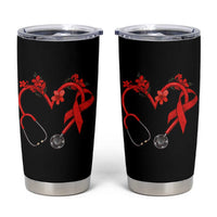 Healthcare Hero HIV Awareness Tumbler Cup Red Ribbon Support Gift - Wonder Print Shop
