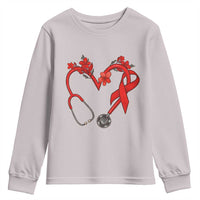 Healthcare Hero HIV Awareness Youth Sweatshirt Red Ribbon Support Gift - Wonder Print Shop