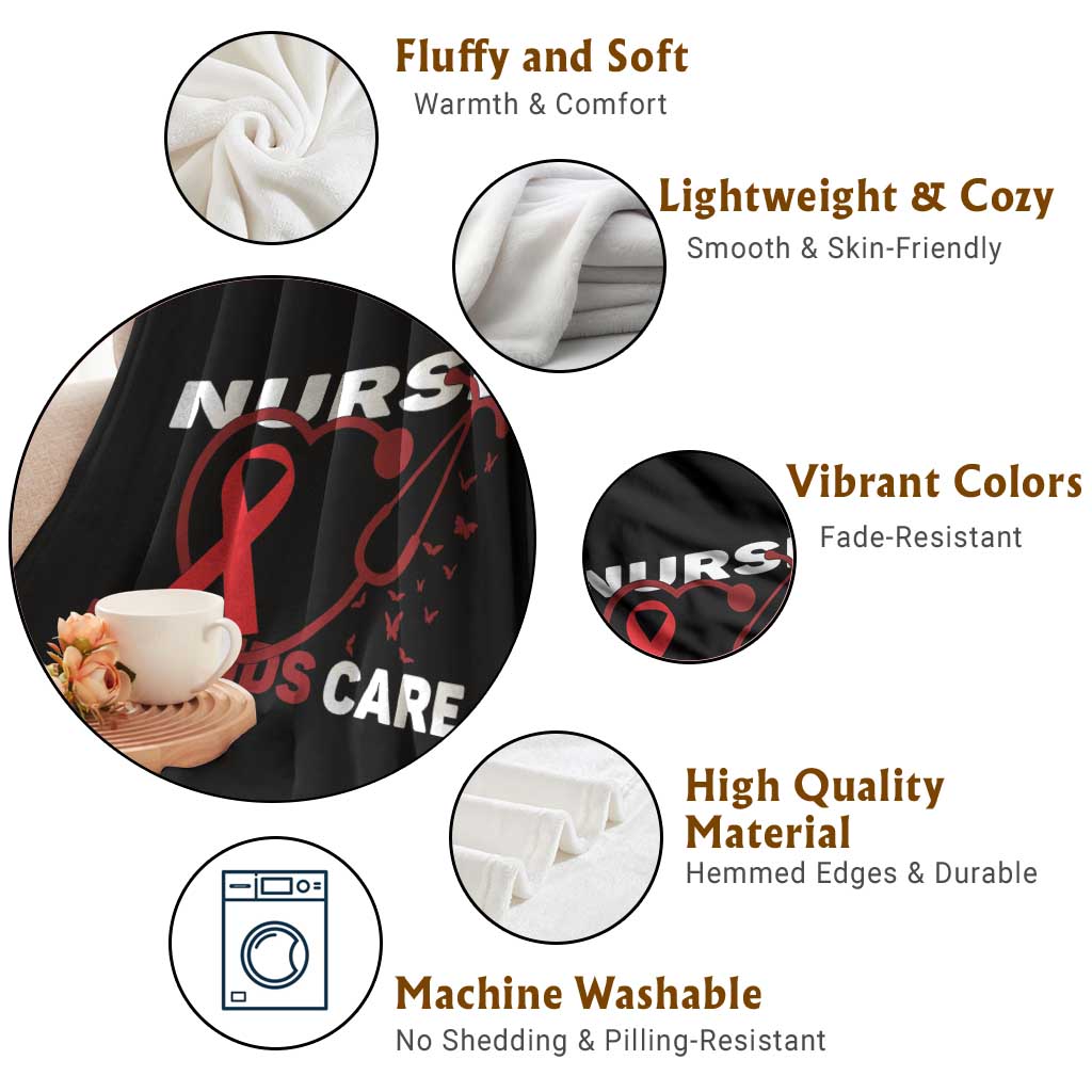 Healthcare Hero HIV AIDS Care Nurse Gift Throw Blanket - Wonder Print Shop
