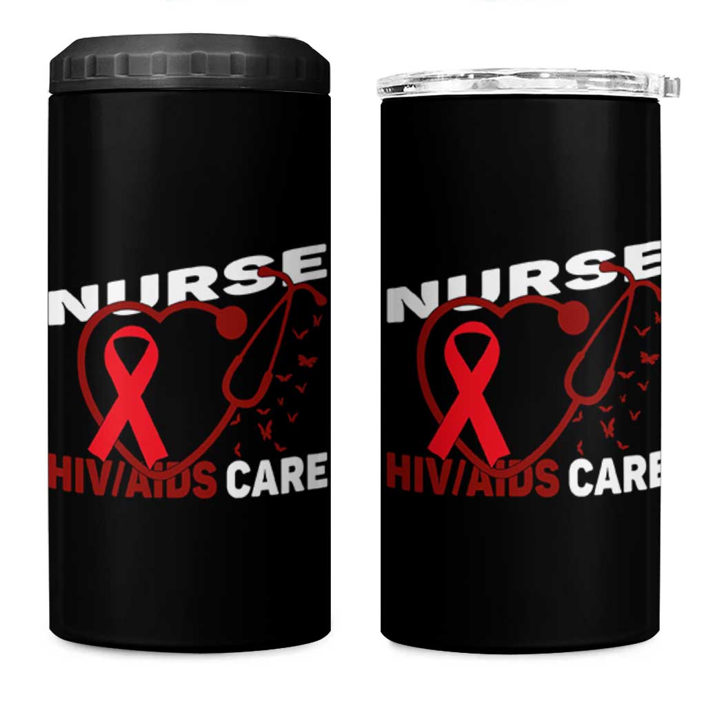 Healthcare Hero HIV AIDS Care Nurse Gift 4 in 1 Can Cooler Tumbler - Wonder Print Shop