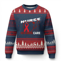 Healthcare Hero HIV AIDS Care Nurse Gift Ugly Christmas Sweater - Wonder Print Shop