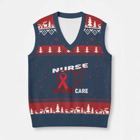 Healthcare Hero HIV AIDS Care Nurse Gift V-Neck Knit Sweater Vest - Wonder Print Shop