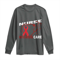 Healthcare Hero HIV AIDS Care Nurse Gift Long Sleeve Shirt - Wonder Print Shop