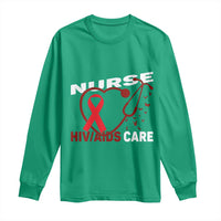 Healthcare Hero HIV AIDS Care Nurse Gift Long Sleeve Shirt - Wonder Print Shop