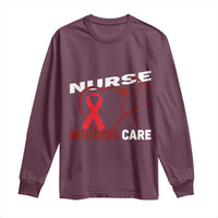 Healthcare Hero HIV AIDS Care Nurse Gift Long Sleeve Shirt - Wonder Print Shop