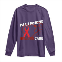 Healthcare Hero HIV AIDS Care Nurse Gift Long Sleeve Shirt - Wonder Print Shop