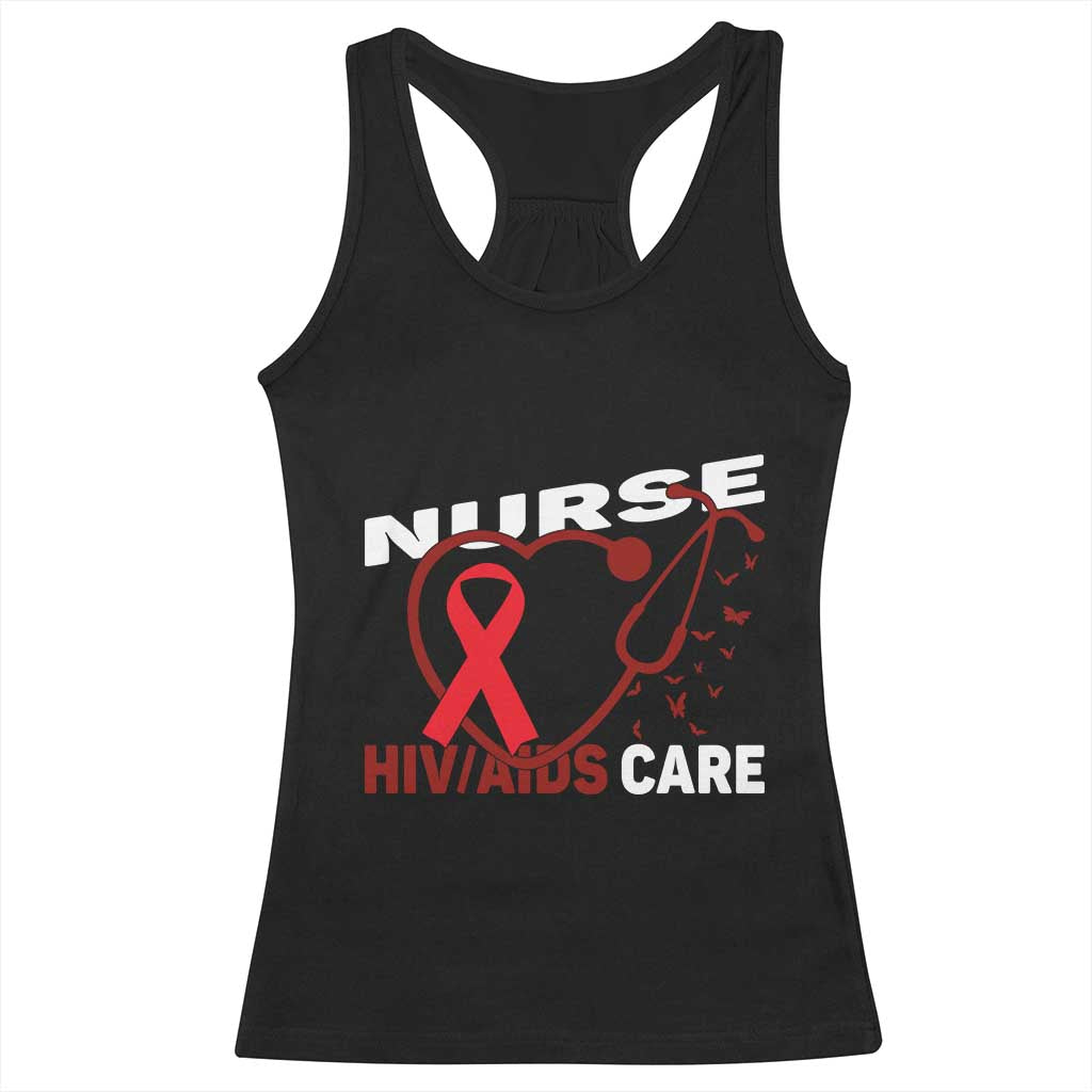 Healthcare Hero HIV AIDS Care Nurse Gift Racerback Tank Top - Wonder Print Shop