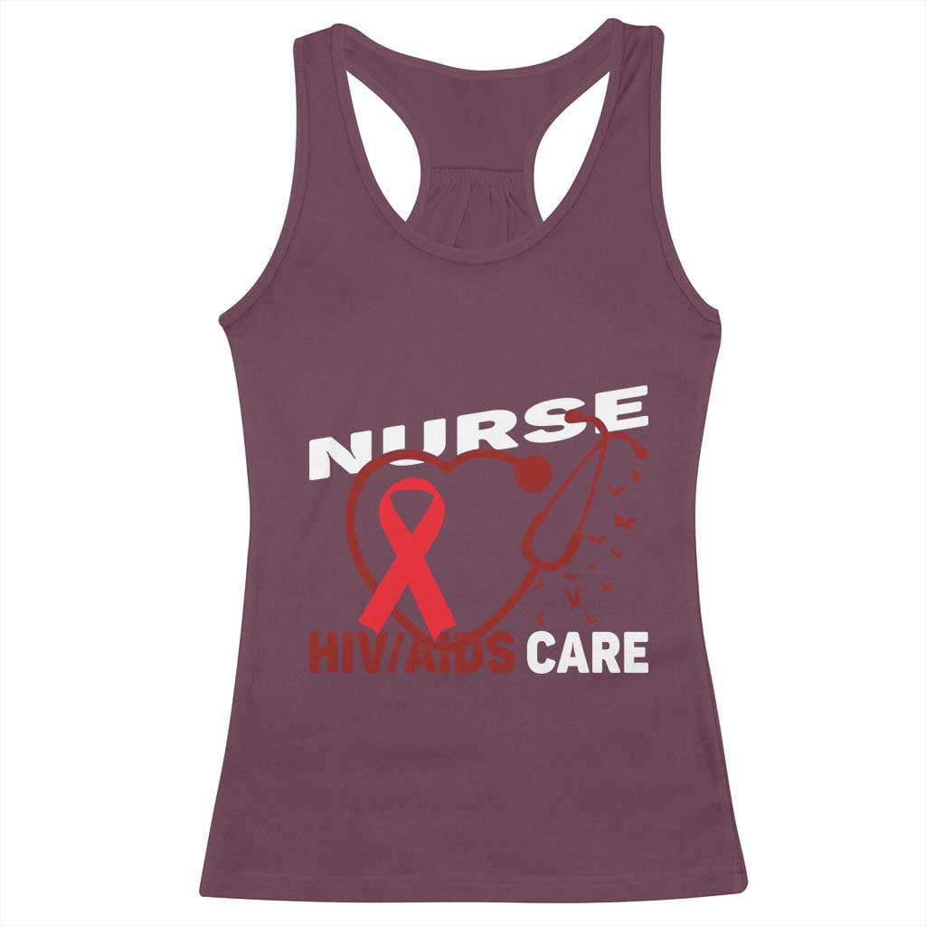 Healthcare Hero HIV AIDS Care Nurse Gift Racerback Tank Top - Wonder Print Shop