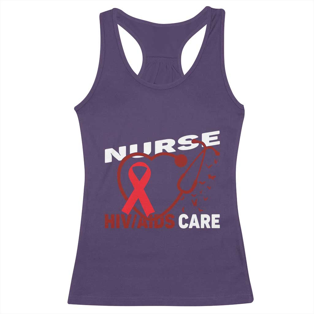 Healthcare Hero HIV AIDS Care Nurse Gift Racerback Tank Top - Wonder Print Shop
