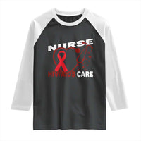 Healthcare Hero HIV AIDS Care Nurse Gift Raglan Shirt - Wonder Print Shop