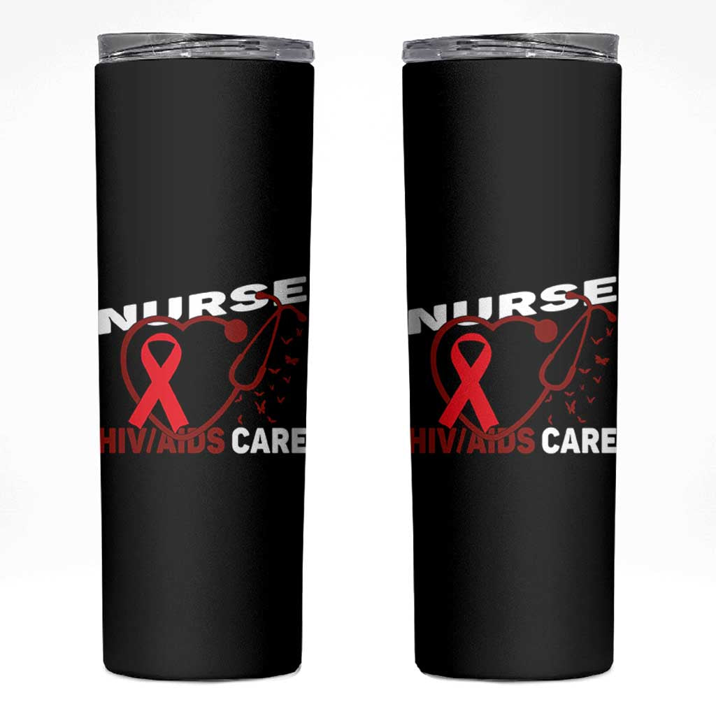 Healthcare Hero HIV AIDS Care Nurse Gift Skinny Tumbler - Wonder Print Shop
