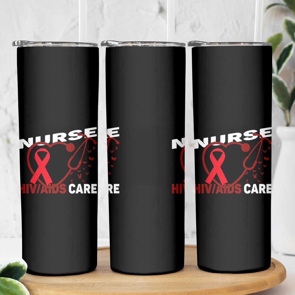 Healthcare Hero HIV AIDS Care Nurse Gift Skinny Tumbler - Wonder Print Shop