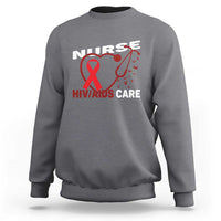 Healthcare Hero HIV AIDS Care Nurse Gift Sweatshirt - Wonder Print Shop