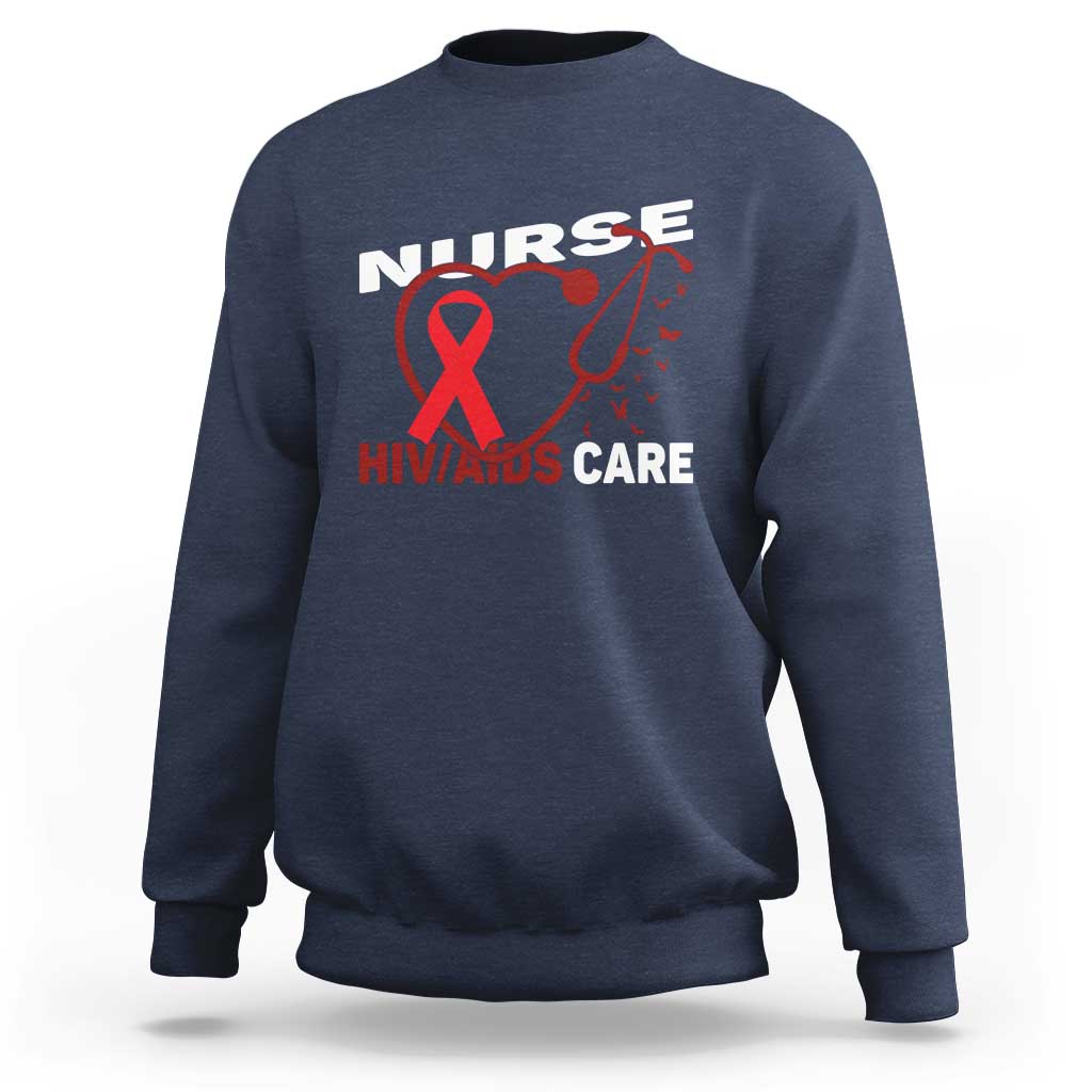 Healthcare Hero HIV AIDS Care Nurse Gift Sweatshirt - Wonder Print Shop